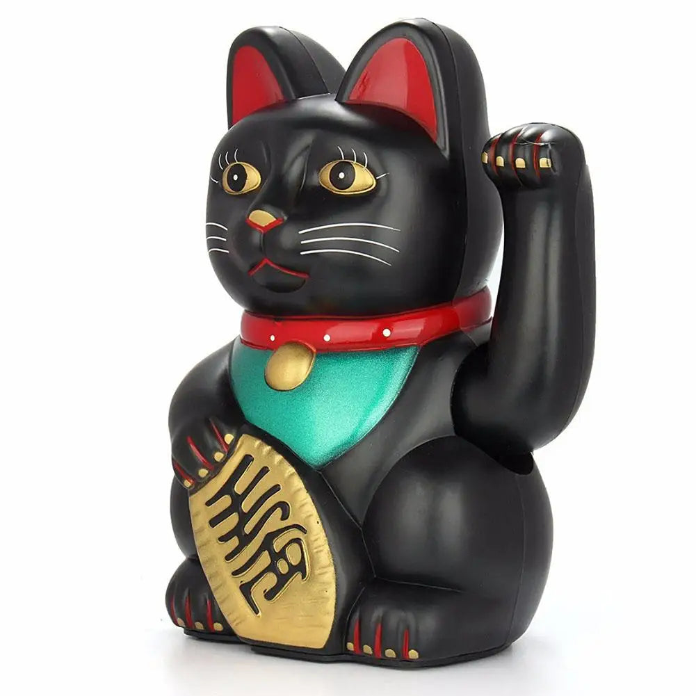 Electric Waving Arm Lucky Cat (Black)